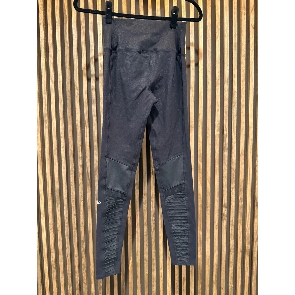 ALO Yoga Black High-Waist Moto Leggings